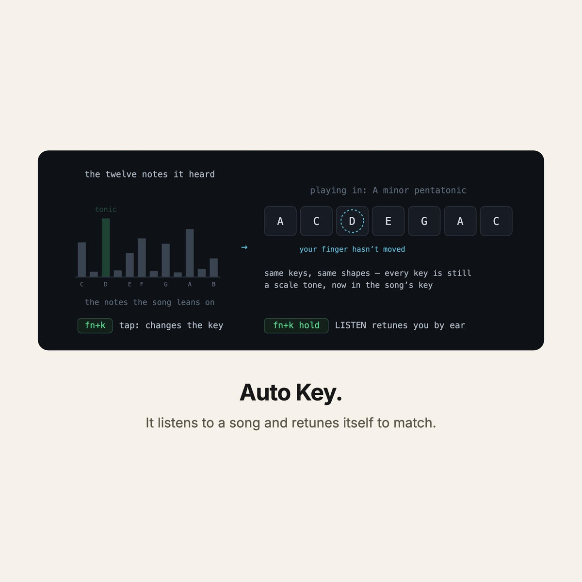 GLIDE Auto Key: the synth listens to a song and finds its key